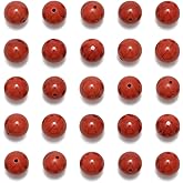 NCB 100pcs Natural Stone Beads for Jewelry Making Supplies, 10mm Loose Smooth Round Gemstone Beads for Bracelets, Necklace (Red Jasper, 10mm 100Beads)