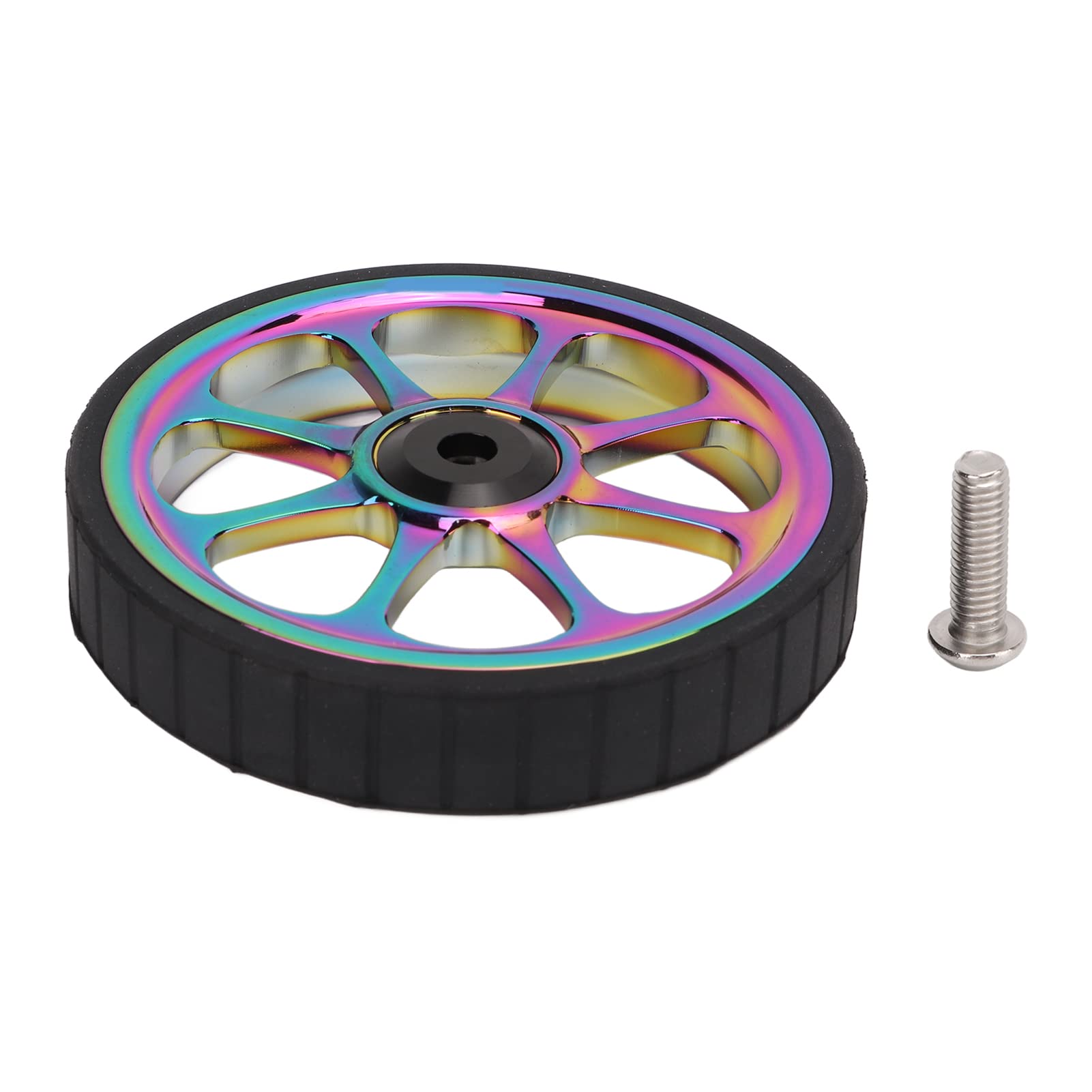 VBESTLIFE Folding Bike Easy Wheel, 82mm Dia Aluminum Alloy Widened Bearing Easywheel Fits for 3sixty Folding Bike(Multi-colors)