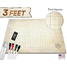 Battle Grid Game Mat - 24" x 36" - Table Top Role Playing Map - DnD Role Play - RPG Dungeons and Dragons Maps Tiles - Reusable Miniature Figure Board Games - Tabletop Gaming Mats (Distressed Terrain)