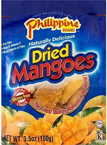 Phillippine Brand Naturally Delicious Dried Mangoes Tree Ripened Value Bag (3.5 oz - 15 Packs)