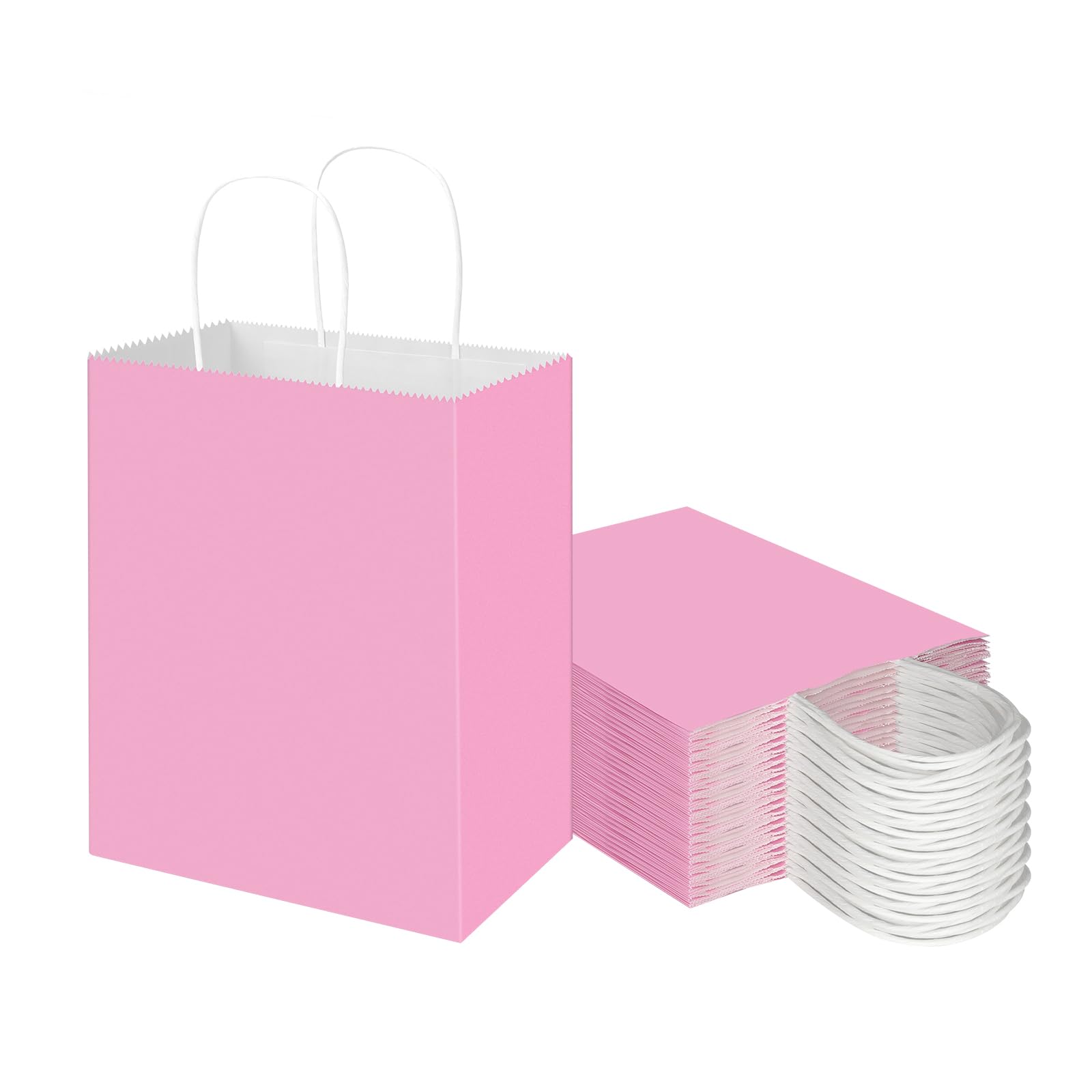 Toovip 50 Pack 8x4.75x10 Inch Medium Light Pink