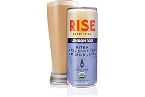 Rise Brewing Co., Nitro Earl Grey Tea, Oat Milk Latte, London Fog, Dairy Free, 7 Fl Oz