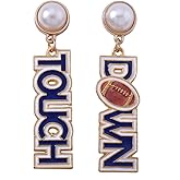 Game Day Earrings for Women Football Touch Down Letter Statement Earrings Cheer Accessories Football Dangle Earrings Decor