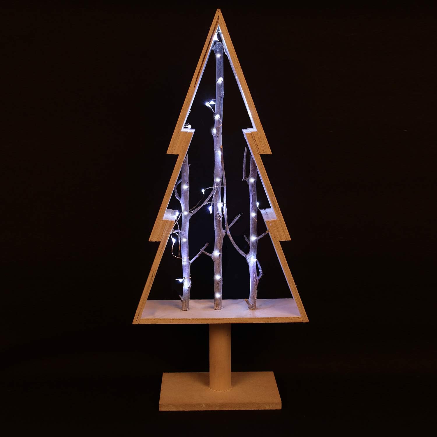 Order Happiness Wooden Rustic Christmas Tree Shaped Decoration for Living Room Drawing Room Home Decor