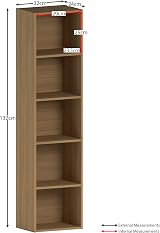 Vida Designs Oxford 5 Tier Cube Bookcase Oak Shelving Unit view 3