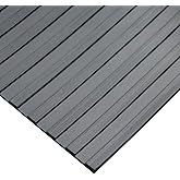 Rubber-Cal - 03_168_W_WR_08 Wide Rib Corrugated Rubber Floor Mat, 3 mm Thick x 4' x 8' Utility Runner, Black