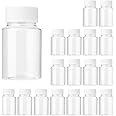 Lamoutor 18Pcs Clear Pill Bottle Plastic Medicine Bottle Empty Reagent Bottle Chemical Containers with Caps for Liquid Solid Powder Medicine 80ML