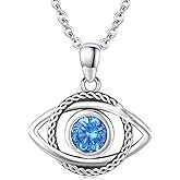 MEDWISE Evil Eye Necklace 925 Sterling Silver Celtic Knot Necklace Eyes Amulet Jewelry Gifts for Women Men Birthday Christmas Valentines Day