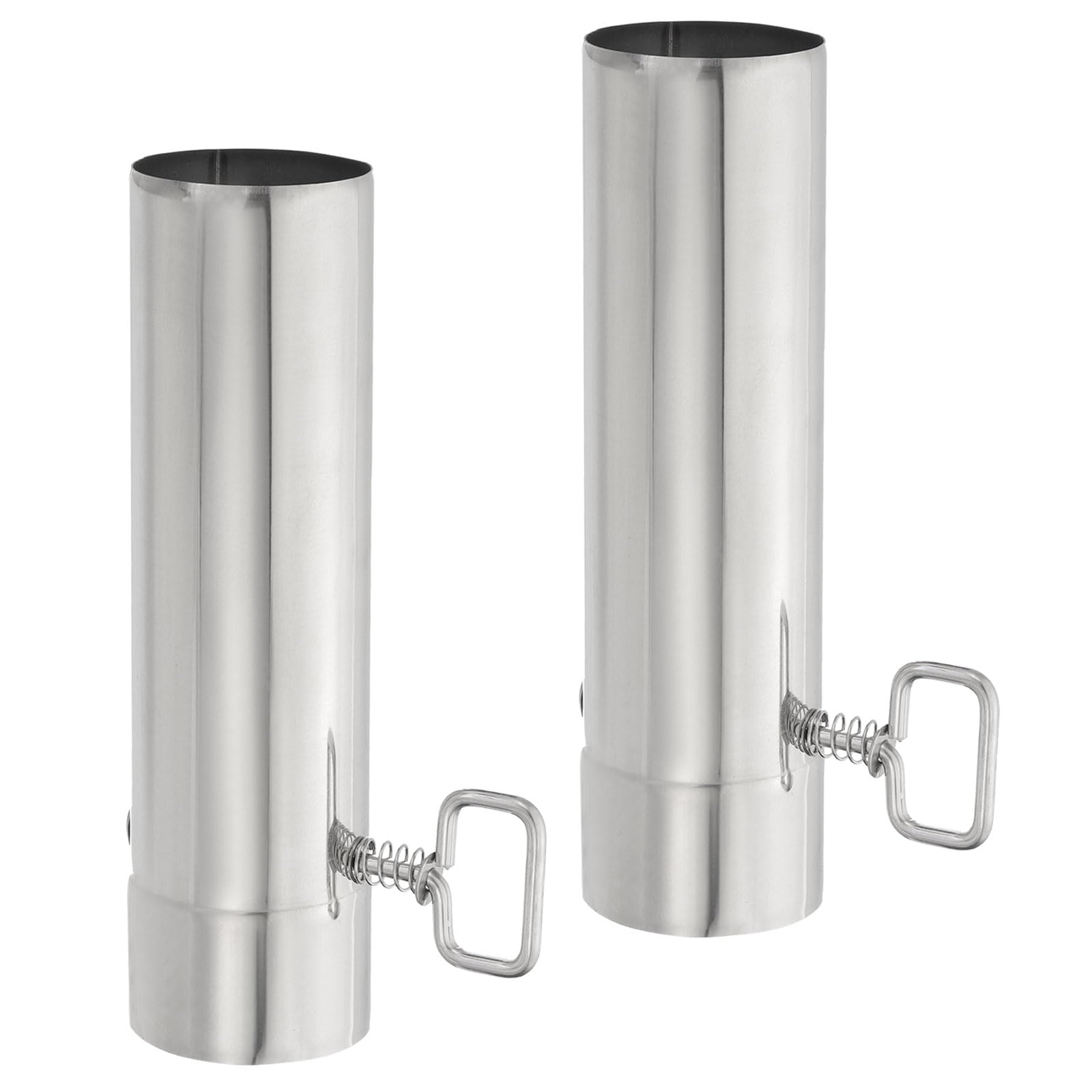 PATIKIL 2.36 Inch Stove Pipe with Damper, 2Pcs 304 Stainless Steel Thickened Tent Stove Chimney Pipe Outdoor Camping Stove Vent Smoke Exhaust, 8.66 Inch Length