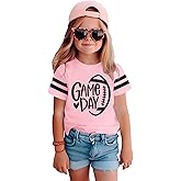 GLIGLITTR Toddler Girls Game Day Shirts Cute Sunday Football Tshirt Football Season Outfits Kids Sports Fans Lover Tee Tops