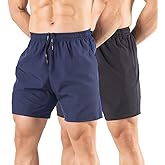 Gaglg Men's 5" Running Shorts 2 Pack Quick Dry Athletic Workout Gym Shorts with Zipper Pockets