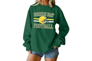 LOTUCY Football Sweatshirt Women Game Day Sweatshirts Football Team Fans Pullover Shirt Heart Graphic Long Sleeve Tops