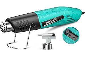 Yeegewin Heat Gun, 380W Fast Heat Mini Hot Air Gun with 2-Temp Settings 480°F-850°F(249°C-455°C) Overheat Protection Reflector Nozzle, 4.9Ft Long Cable for Shrink Wrap,Vinyl, Crafts, Epoxy Resin