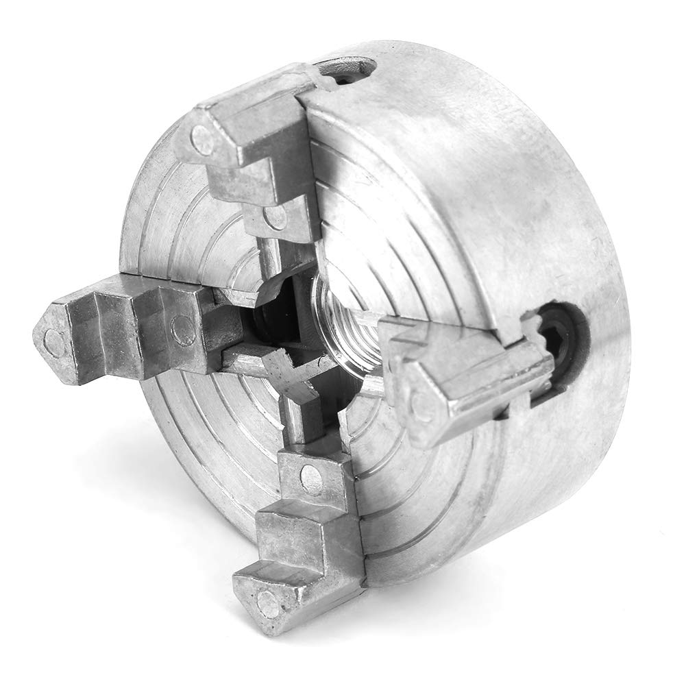 4-Jaw Zinc Alloy Chuck 0.5-2.6inch & 0.1-2.2inch Clamp Accessory for Mini Metal Lathe