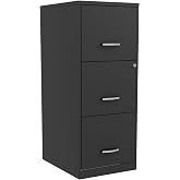 NuSparc 3 Drawer Locking Filing Cabinet | Pre-Assembled Steel Construction | Space-Saving Design is Perfect for Home and Small Office | Letter-Size | Assembled in North America