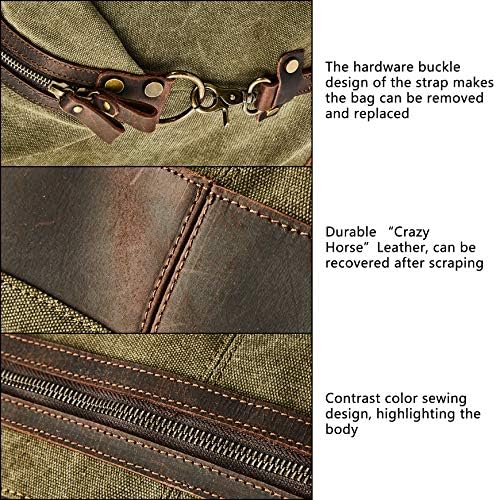 BRASS TACKS Leathercraft Men's Waxed Canvas Vintage Overnight Duffel Weekend Bag 4 BRASS TACKS Leathercraft Men's Waxed Canvas Vintage Overnight Duffel Weekend Bag