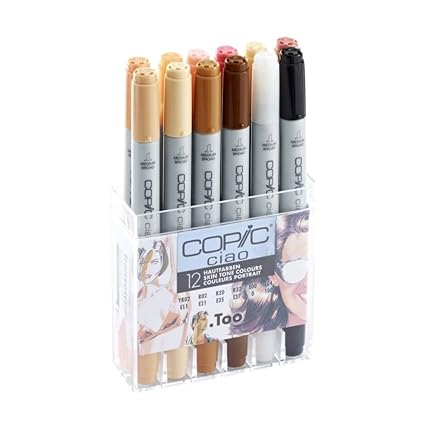 Copic Ciao Set Of 12 Skin Tone Colours