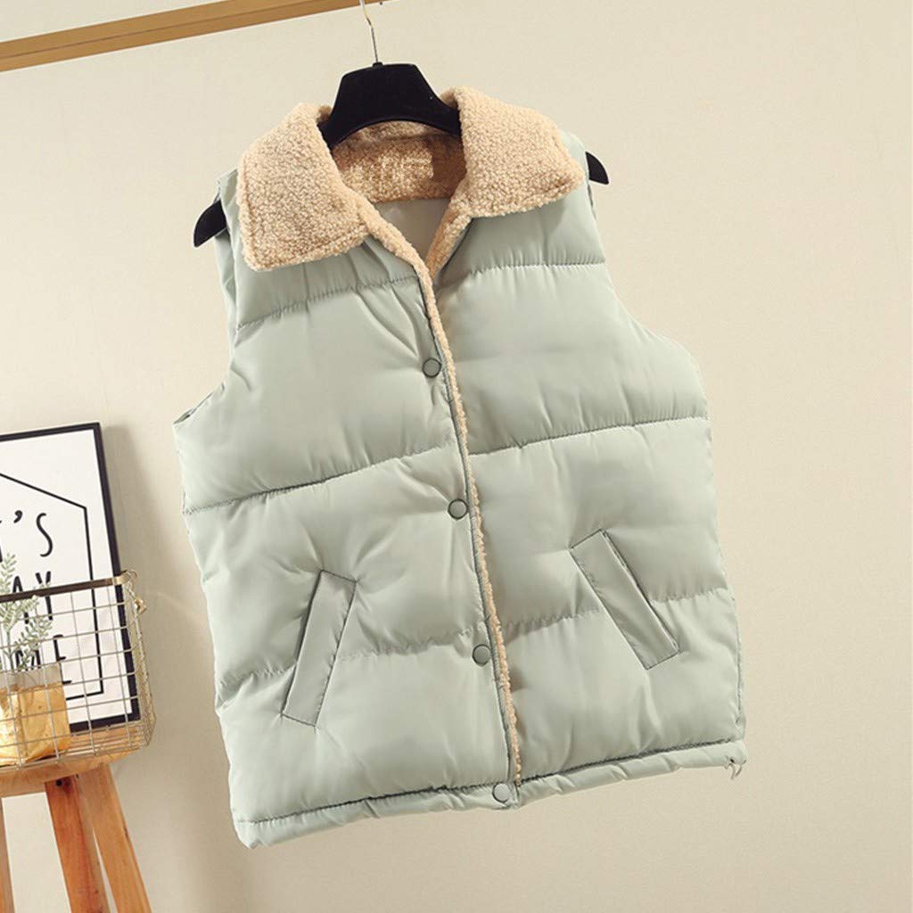 Sunmoot Winter Women Down Vest Lightweight Sleeveless Padded Gilet Outerwear Puffer Waistcoat Jackets Coats