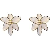 Solighter Enamel Drip Glazed Flower Stud Earrings for Women Boho Floral Earrings Spring Summer Party Jewelry