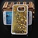 Samsung Galaxy S7 Edge case,Crosstree Liquid, Appmax Cool Quicksand Moving Stars Bling Glitter Floating Dynamic Flowing Case Liquid Cover for galaxy s7 edge. (Star Gold)
