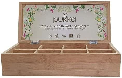 Pukka Herbs - Caja de té de madera con 8 compartimentos Empty: Amazon.es: Hogar