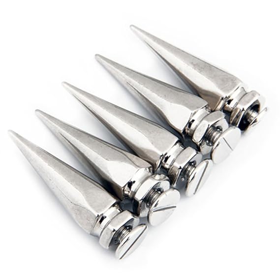 Skyllc® 5X 9x34mm Metall Schraubnieten sechseckig Nieten Ziernieten Killernieten Silber