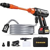 EVEAGE Cordless Power Pressure Washer 1000PSI, 2.5GPM Adjustment Portable Power Cleaner, Rechargeable Battery Powered Handheld High-Pressure Washer Gun for Car, Home Floor Cleaning