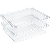 Kitchen Spaces Stackable Fridge Storage Containers, Compact Organizers with Lids for Kitchen and Pantry, Keep Deli Meats and Cheeses Fresh, Clear and Sturdy Food Bins, 2 Pack, Hand Wash Only
