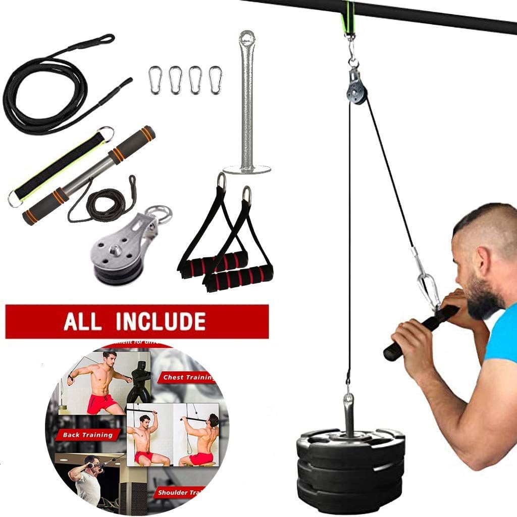 Dwevkeful Fitness LAT and Lift Pulley System, Forearm Wrist Blaster Roller,DIY Cable Machine Crossover Attachment, Functional Training Equipment,for Triceps Pull Down, Biceps Curl, Back, Forearm