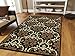 Large 8x11 Modern Rug Luxury Black Contemporary Rugs 8x10 Black Beige Cream Rug Large Rugs for Living Room (Large 8'x11' Rug)