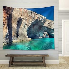 Old Hand-Carved Wooden Pattern on The Door with Forged Crank - Fabric Wall Tapestry Home Decor - 51x60 inches