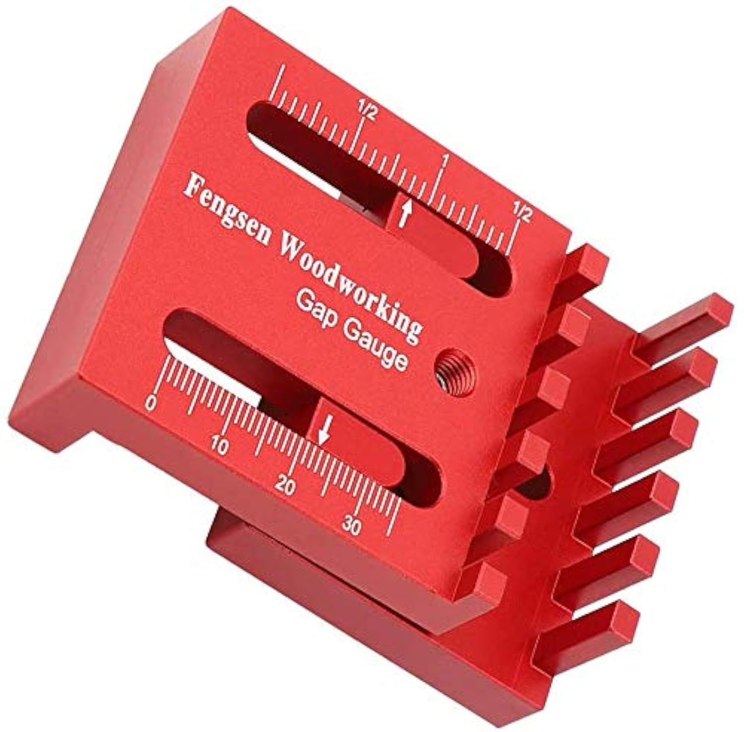 Wooden Tenon Ruler Marking,Woodworking Gaps Gauge Depth Measuring Ruler Line Sawtooth Ruler Marking Tool,Woodworking Measuring Tools Red