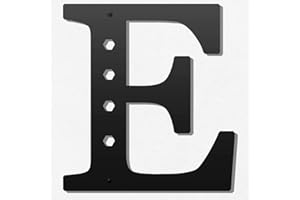 YUNSHANGMO Metal Letters Wall Decor 12 Inch, Hanging Letter Sign Black, Visual 3D Large Alphabet Modern Style Wall Decor for Living Room Bedroom Office Home Wedding Party/Letter E