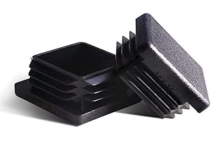 MELIFE 1 1/2" 12pcs Black Square Tubing for Plastic Plugs, Durable Chair Glide.