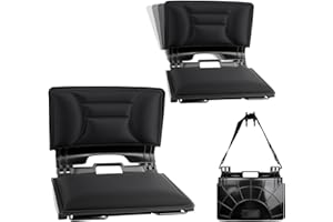 BBTEQEKN 2 PCS Stadium Seats, Stadium Seats with Adjust Backs, Portable Folding bleacher Chair with Thick Padded Cushion, for