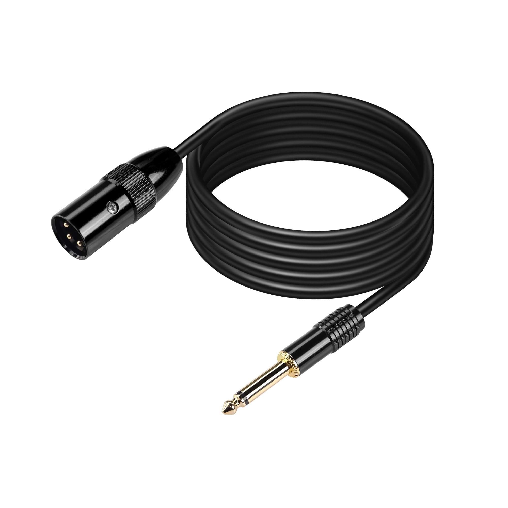 PNGKNYOCN 1/4 TS to XLR Cable,2M 1/4 Inch (6.35mm) Mono Male to XLR 3 Pin Male Unbalanced Microphone Cable (1/4 inch TS, 2M)