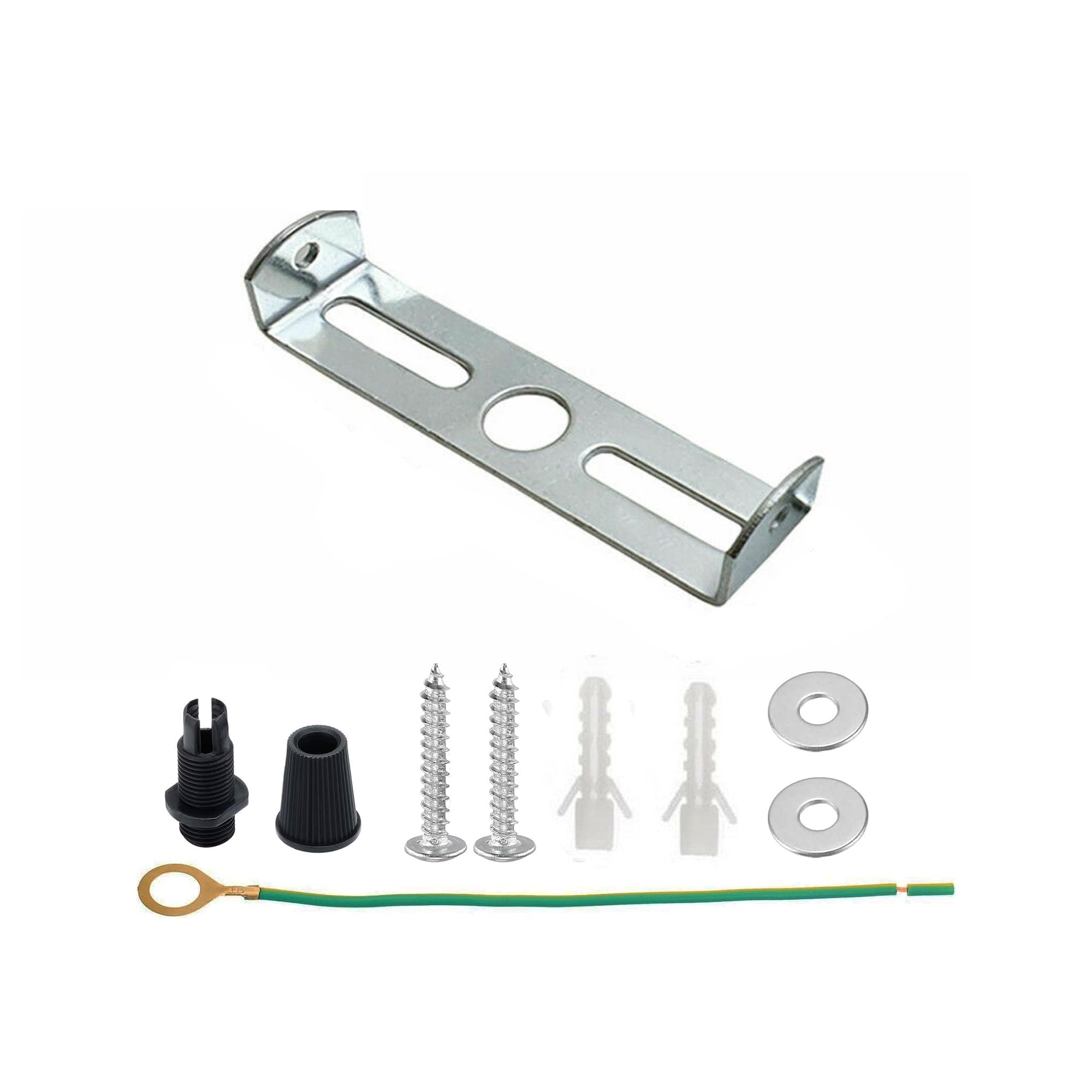 DC VOLTAGE 80mm Ceiling Light Plate Kit with Screw Washer Nut, Light Fixture Mounting Bracket Plate Steel Crossbar for Home Office Pendant Wall Light