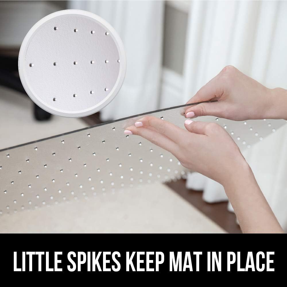 Gorilla Grip Premium Polycarbonate Studded Chair Mat for Carpeted Floor, 48x36 Heavy Duty Easy Glide Transparent Mats for Desk Chairs, Good for Desks, Office and Home, Protects Floors, with Lip, Clear: Home & Kitchen