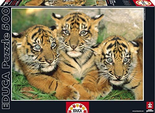 Educa Tiger Cubs Puzzle (500 Piece), One Color