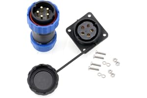 HANGTON CONNECT HangTon HE29 5 Pin Power Plastic Connector Outdoor Waterproof IP68 Circular Male Female Plug Panel Socket 4-Screw (5 pin 25A 380V)