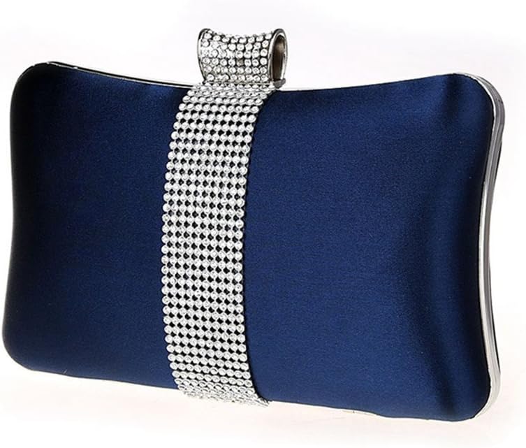 Graceful Evening Bag Hard Case Diamante Rhinestone Clutch Wedding Bridal Purse