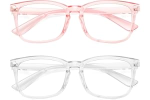 WOWSUN Unisex Stylish Nerd Non-prescription Glasses, Clear Lens Eyeglasses Frames, Fake Glasses