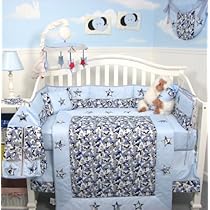 Unique Crib Bedding SoHo Modern Blue Camouflage Baby Crib Nursery Bedding Set 13 pcs included Diaper Bag with Changing Pad & Bottle Case