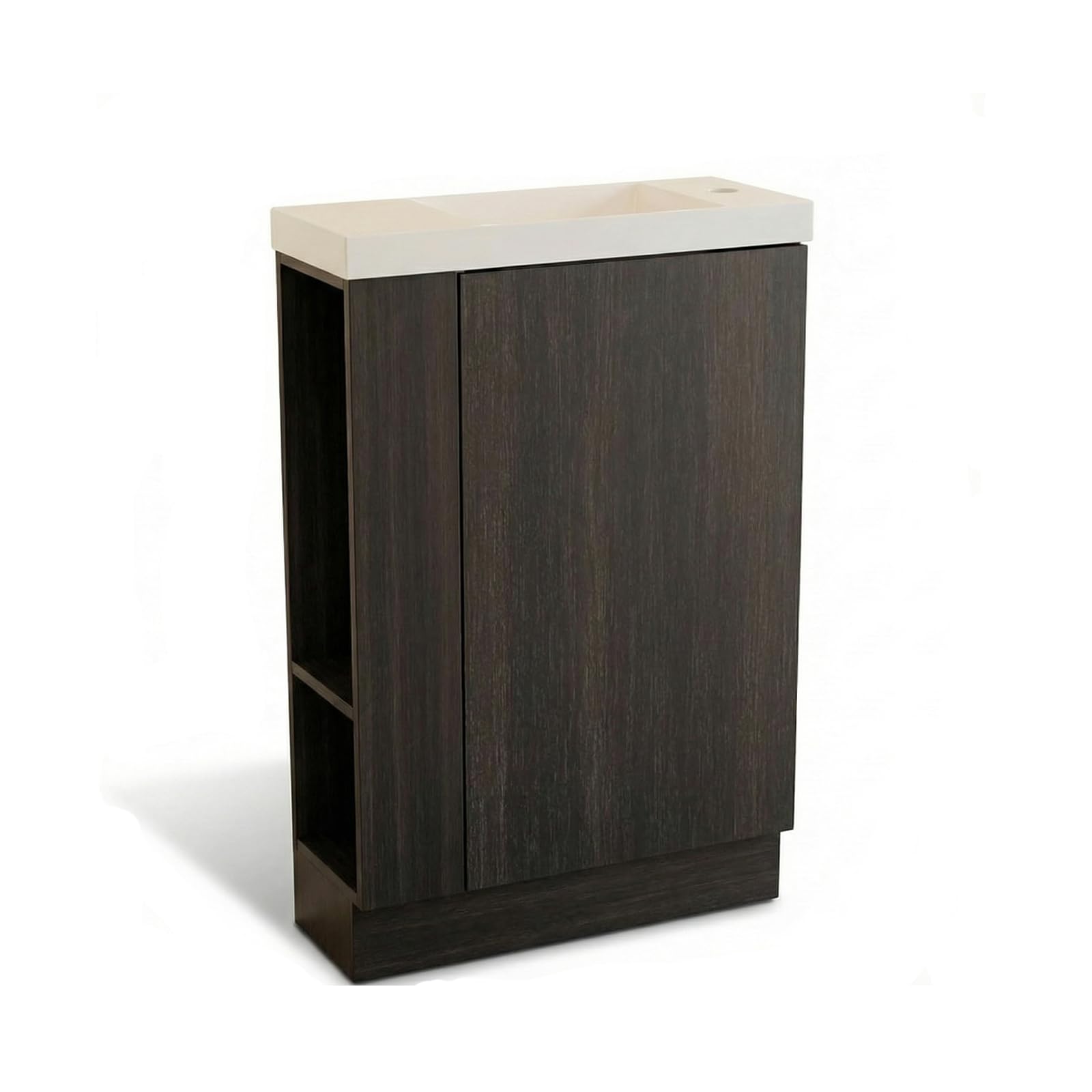 Photo 1 of JINDOLI 20" Small Bathroom Vanity with Sink Narrow Depth Bathroom Vanities,Wood Vanity Cabinet,Soft Closing Door,Adjustable Shelves,Modern Wall Decor,Black