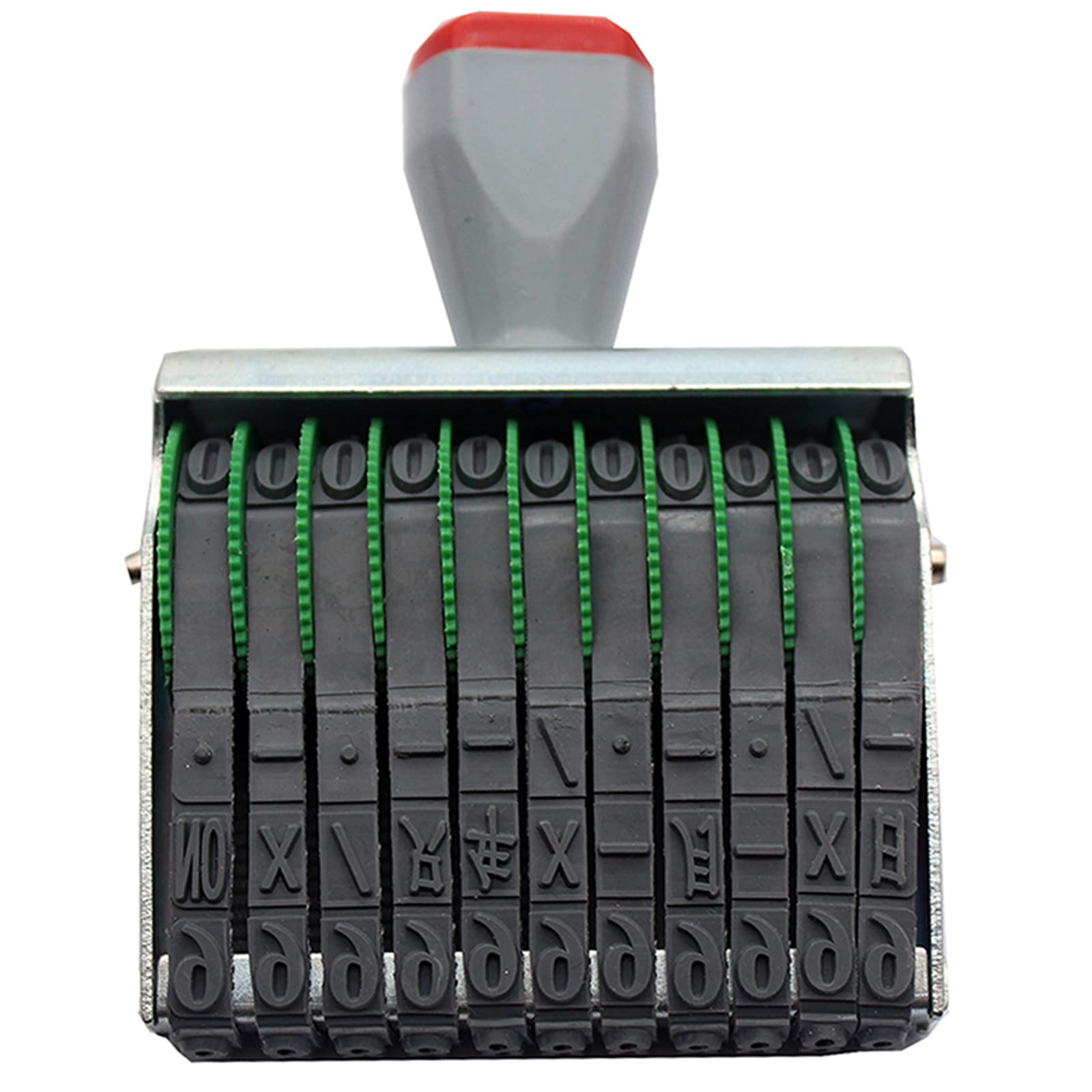 Changeable 0-9 Numbers & Symbol Rubber Stamp, Multicolor Multi-Function Roller Stamp for Date, Business & Office Use (11 Digits)