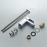 Luckyhome Square Basin Mixer Tap Chrome Brass Single Lever with Pop Up Waste G view 6