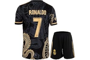 Pitch and Trek Madrid Ronaldo Dragon Kids Soccer Jersey Shirts Football Futbol Socks Gift Set Youth Sizes