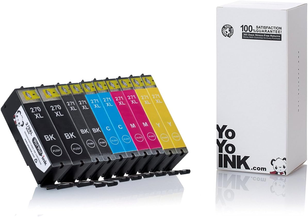 YoYoInk Compatible Printer Ink Cartridge Replacement for Canon PGI-270XL 270 / CLI-271XL 271 High Yield for TS6020 MG6820 MG6821 (2 Big Black, 2 Pigment Black, 2 Cyan, 2 Magenta, 2 Yellow, 10-Pack)