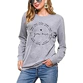 Christian Long-Sleeve Shirt for Women Colorful Love Like Jesus Inspirational Words Crewneck Faith Religious