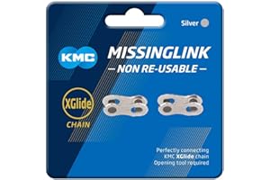 KMC xGlide 9/10/11 Speed Non-Reusable MissingLink Joining Link, Silver, 2 Pairs